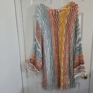 Cato Multicolor Knit Sweater with Bell Sleeves